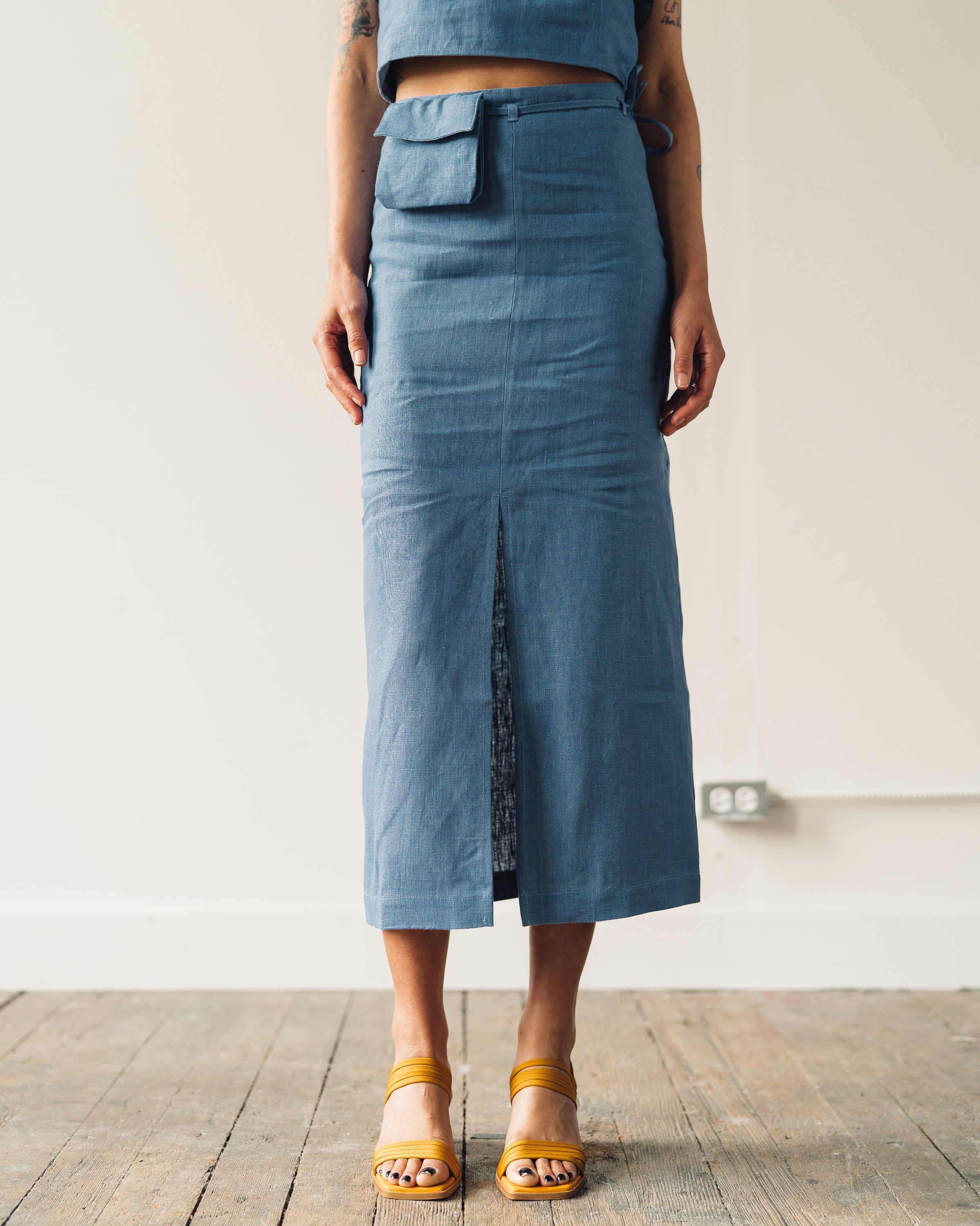 Paloma Wool Aquila Skirt, Medium Blue | Glasswing