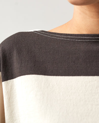 Kapital Tenjiku Boat Neck Tee, Black