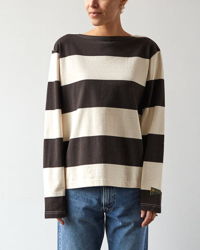 Kapital Tenjiku Boat Neck Tee, Black