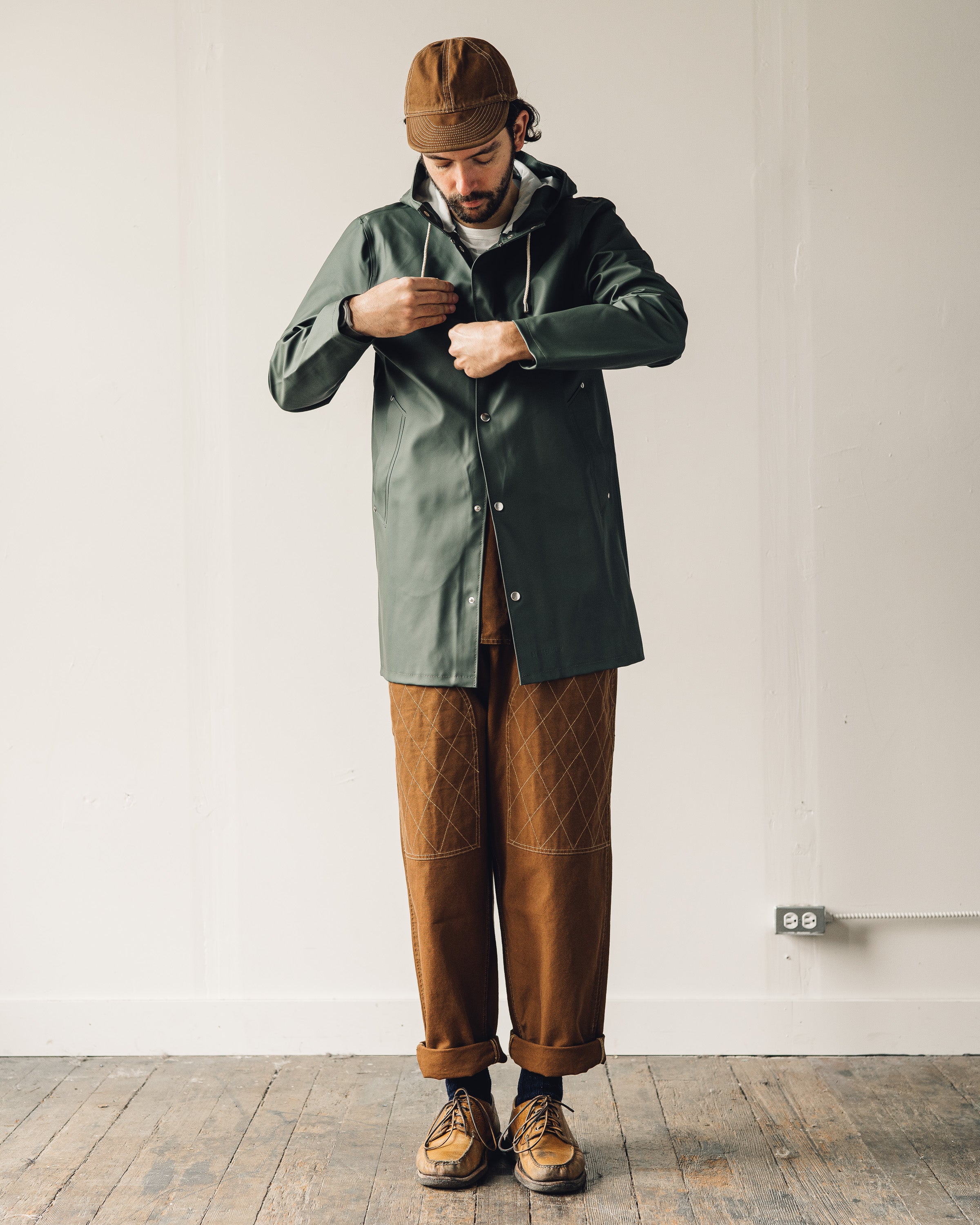 Stutterheim Stockholm Raincoat, Green | Glasswing Shop