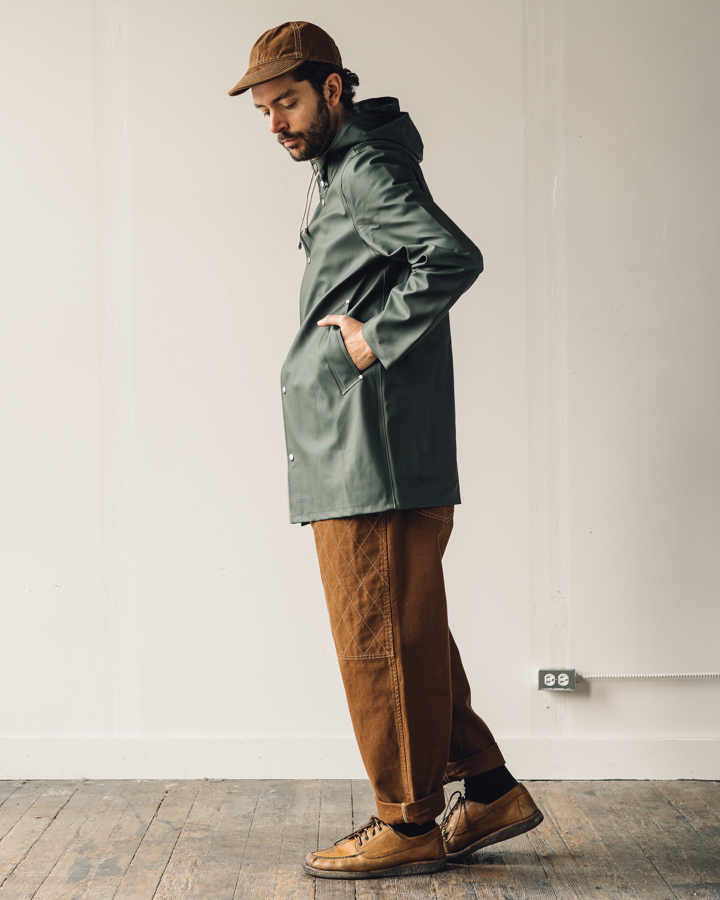 Stutterheim Stockholm Raincoat, Green | Glasswing Shop