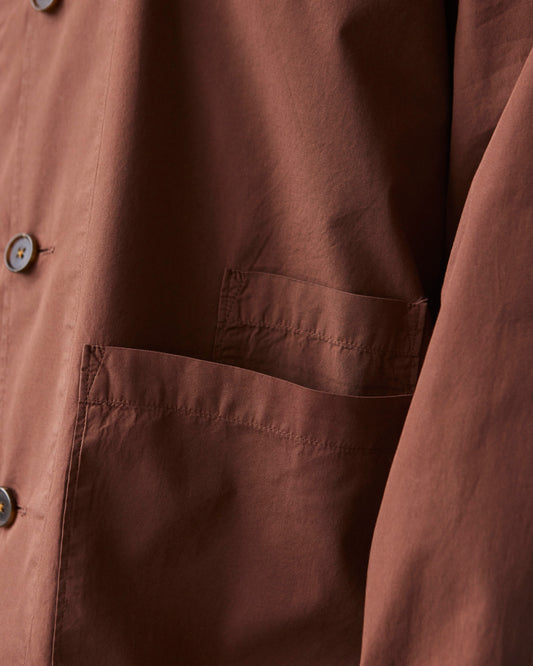 Universal Works Baker's Overshirt, Brown Poplin