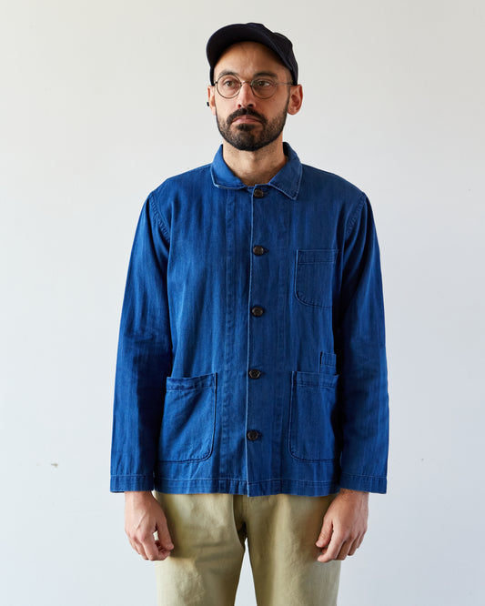 Universal Works Baker's Overshirt, Washed Indigo