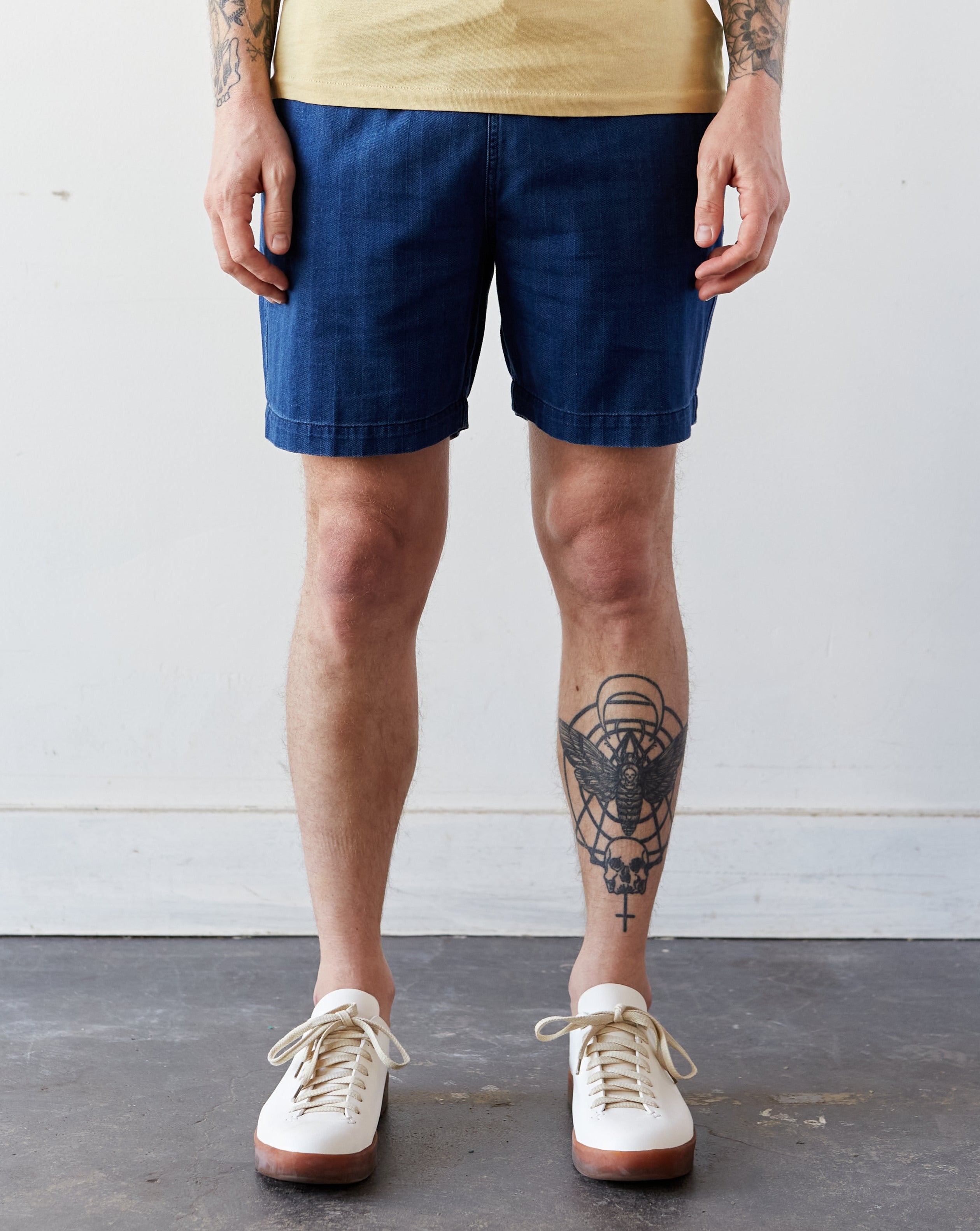 Denim beach shorts sale