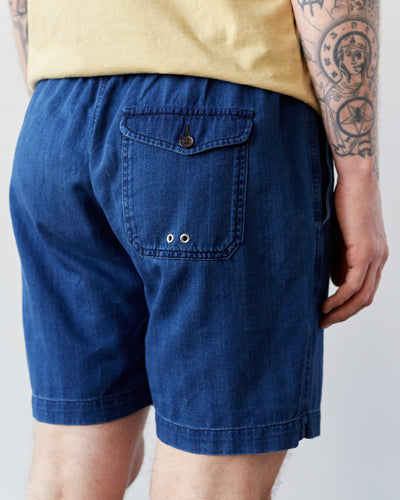 Universal Works Beach Short, Herringbone Denim