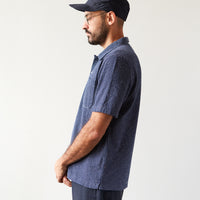 Universal Works Cactus Weave Road Shirt, Navy