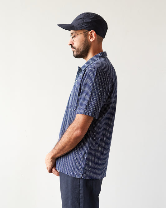 Universal Works Cactus Weave Road Shirt, Navy