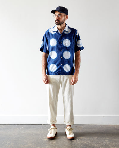 Universal Works Camp Shirt, Big Dot Indigo