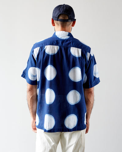 Universal Works Camp Shirt, Big Dot Indigo