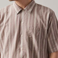 Universal Works Camp Shirt, Brown Nisi Cotton