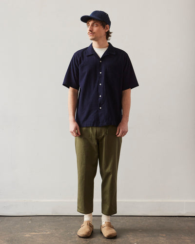 Universal Works Camp Shirt, Indigo Seersucker