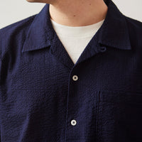 Universal Works Camp Shirt, Indigo Seersucker