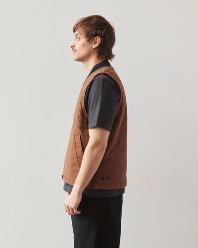 Universal Works Carlton Gilet, Brown Marl Twill