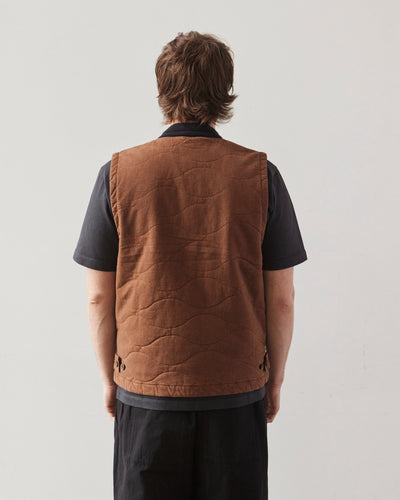 Universal Works Carlton Gilet, Brown Marl Twill