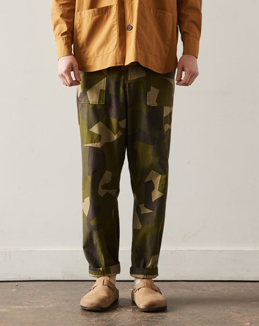 Universal Works Drop Crotch Fatigue Pant, Camo Print