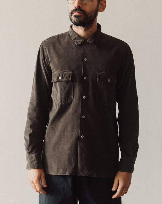 Universal Works Fine Cord Worker Shirt, Brown