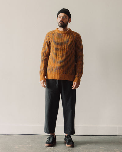 Universal Works Italian Wool Loose Crew, Cumin/Grey