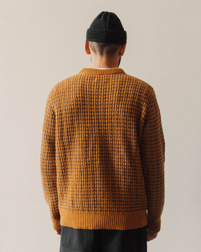 Universal Works Italian Wool Loose Crew, Cumin/Grey
