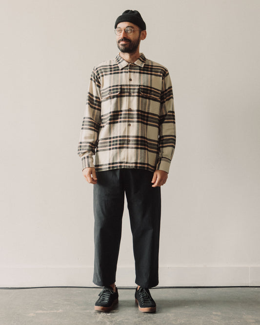 Universal Works L/S Utility Shirt, Charcoal Check