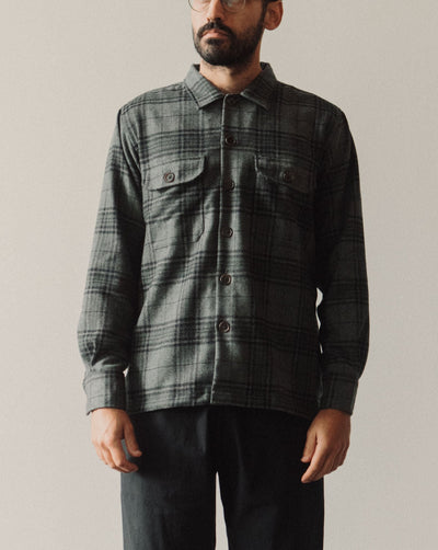 Universal Works L/S Utility Shirt, Grey Check