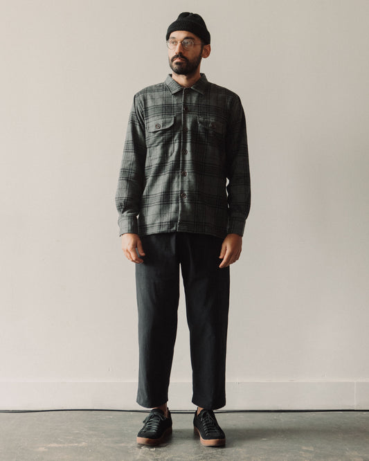 Universal Works L/S Utility Shirt, Grey Check