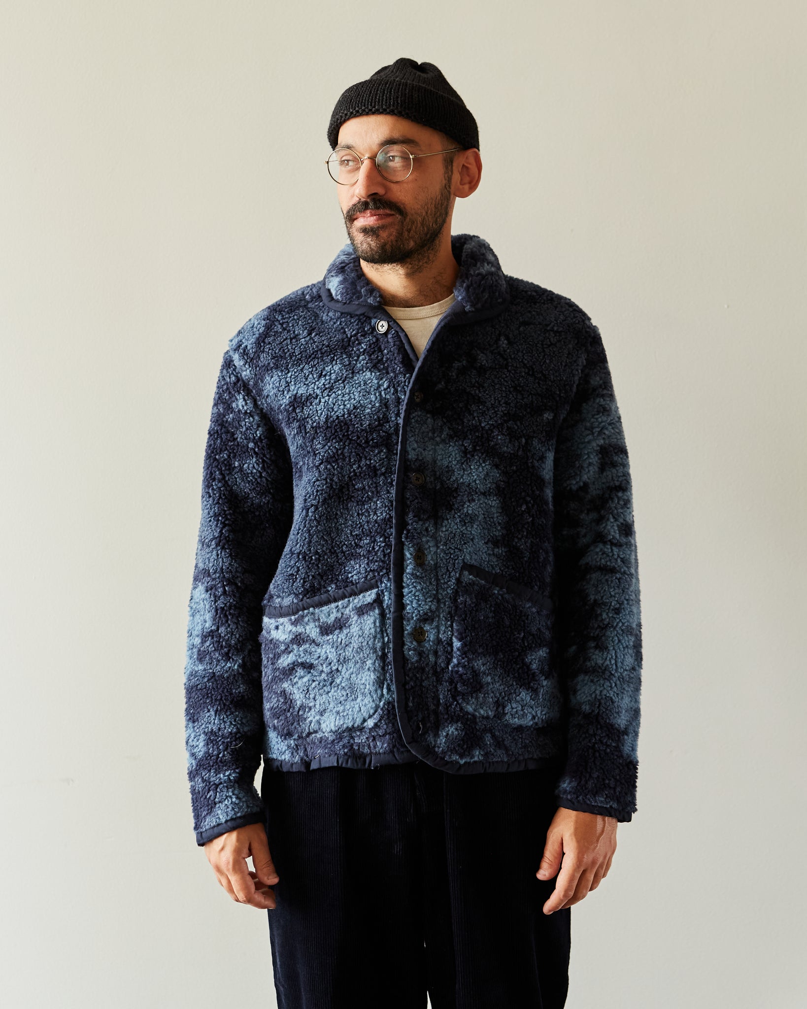 Universal Works Lancaster Jacket, Blue Space Dyed | Glasswing