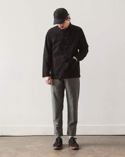 Universal Works Lightweight Moleskin Easy Overshirt, Black