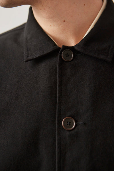 Universal Works Lightweight Moleskin Easy Overshirt, Black