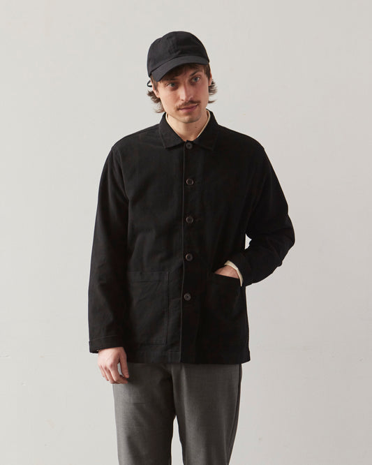 Universal Works Lightweight Moleskin Easy Overshirt, Black