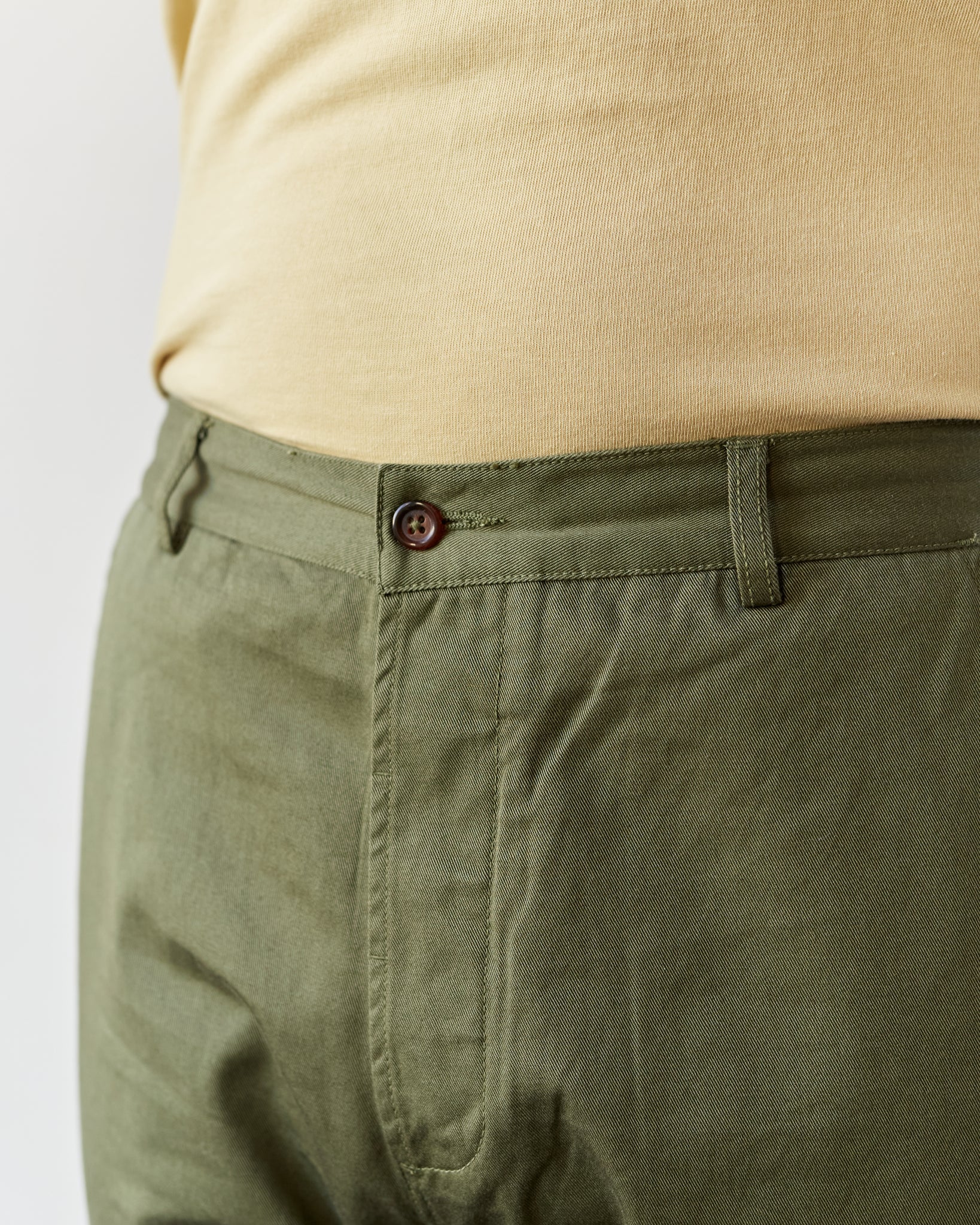 Universal Works Military Chino Twill, Light Olive | Glasswing