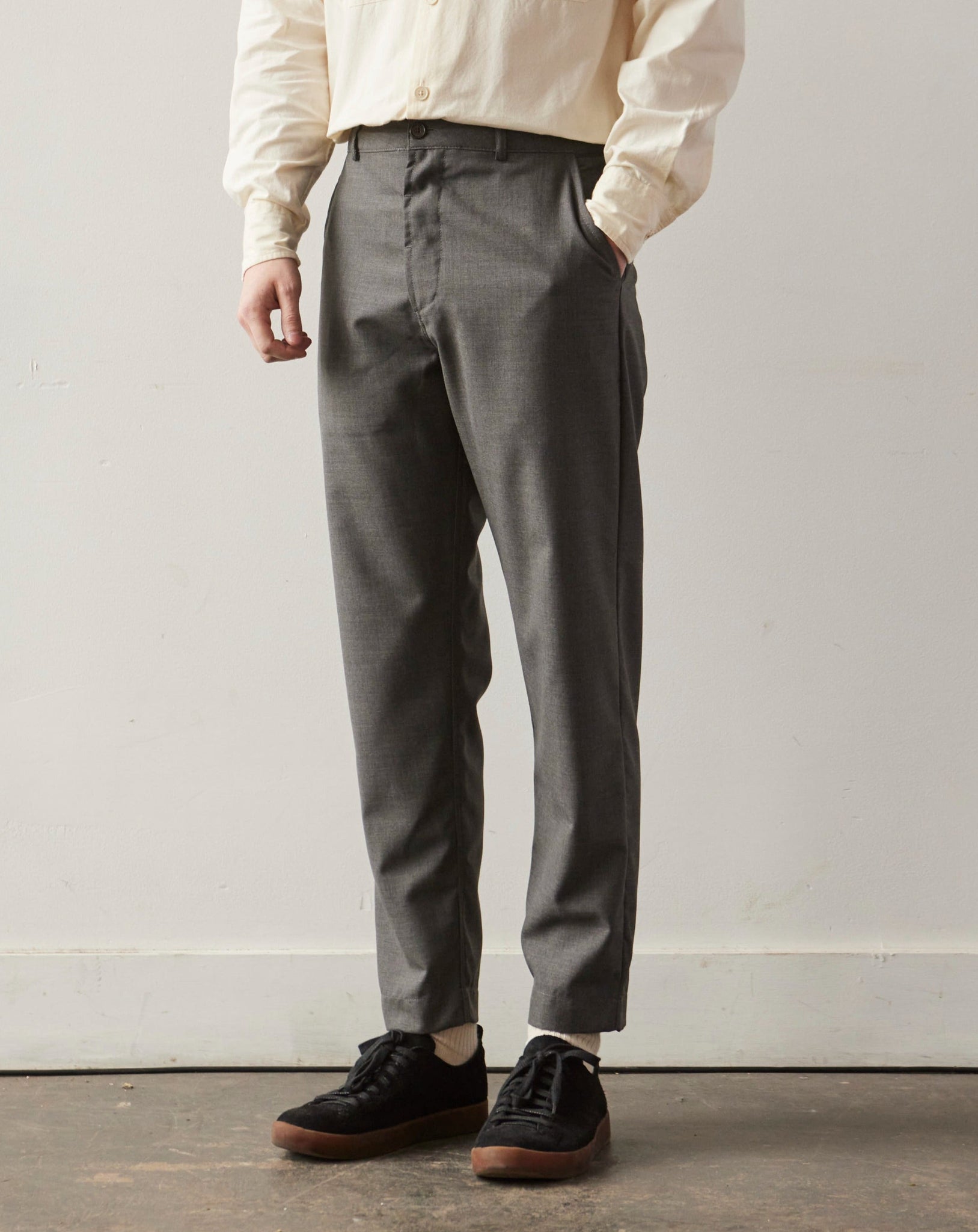 Universal Works Military Chino, Grey Tropical Suiting | Glasswing