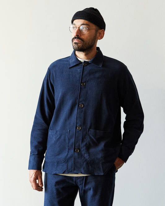 Universal Works Moleskin Travail Shirt, Navy