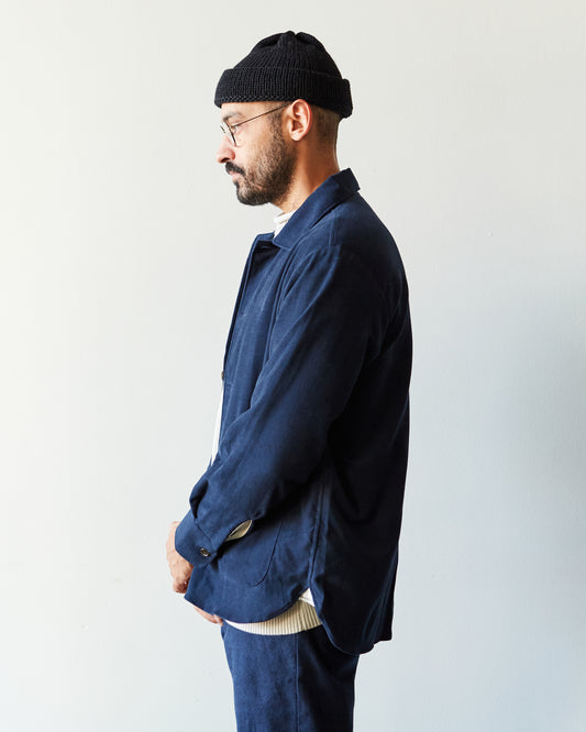 Universal Works Moleskin Travail Shirt, Navy