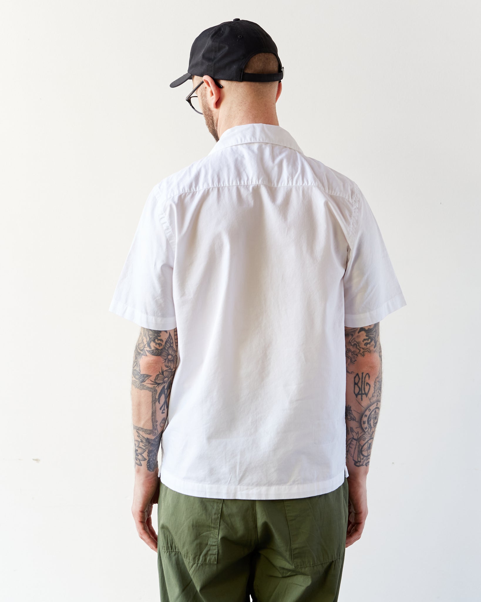 Universal Works Open Collar Shirt, White | Glasswing