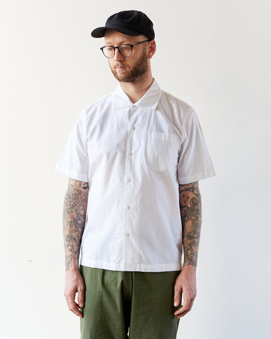 Universal Works Open Collar Shirt, White