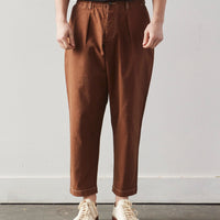 Universal Works Pleated Track Pant, Brown Marl Twill