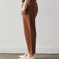 Universal Works Pleated Track Pant, Brown Marl Twill