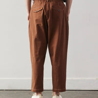 Universal Works Pleated Track Pant, Brown Marl Twill