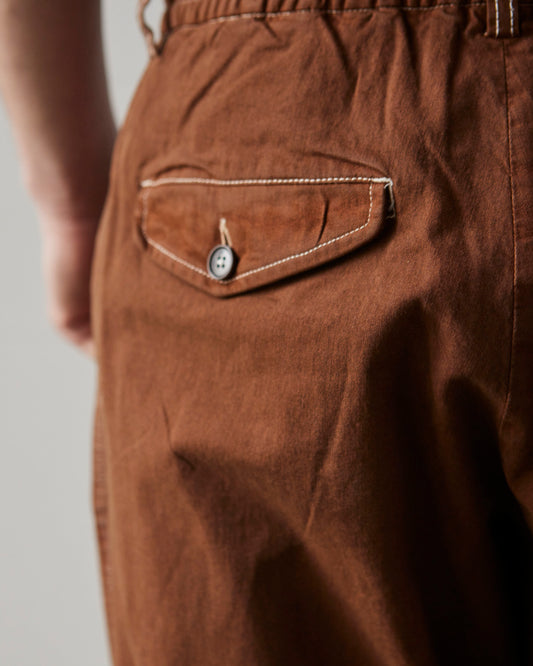 Universal Works Pleated Track Pant, Brown Marl Twill