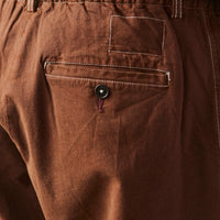 Universal Works Pleated Track Pant, Brown Marl Twill