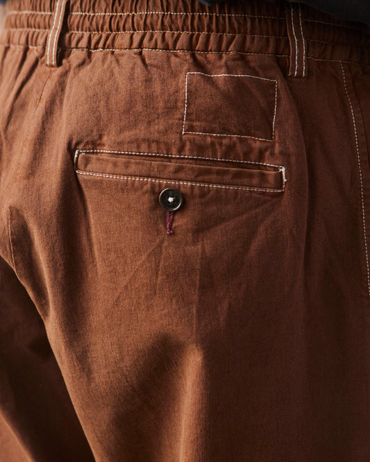 Universal Works Pleated Track Pant, Brown Marl Twill