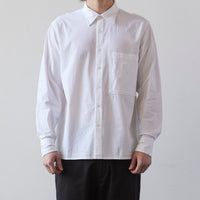 Universal Works Square Pocket Shirt, White Seersucker