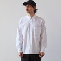 Universal Works Square Pocket Shirt, White Seersucker