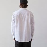 Universal Works Square Pocket Shirt, White Seersucker
