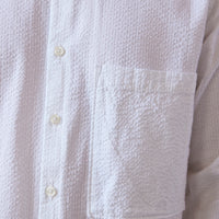 Universal Works Square Pocket Shirt, White Seersucker