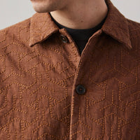 Universal Works Travail Quilt Shirt, Brown Marl Twill