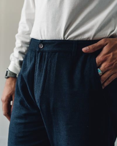 Universal Works Wool Aston Pant, Navy