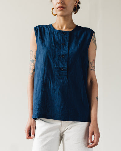 Uzi Placket Top, Navy