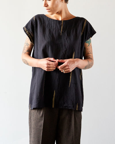 Uzi AW Tunic Top, Black Scratch