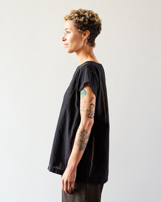Uzi AW Tunic Top, Black Scratch